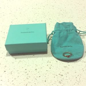 Sterling silver pink jewel Tiffany ring